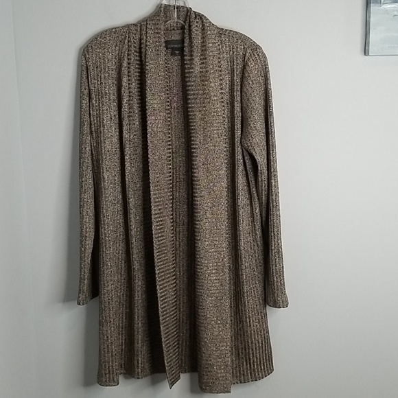 Covington open front brown cardigan sweater - Picture 1 of 7